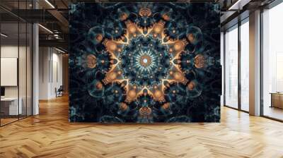 Fractal geometric pattern illustrated through computer generation Wall mural