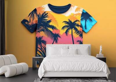 Summer T shirt design layout template Wall mural