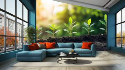 Sustainable growth eco friendly strategies for business enhancement and environmentally conscious practices Wall mural