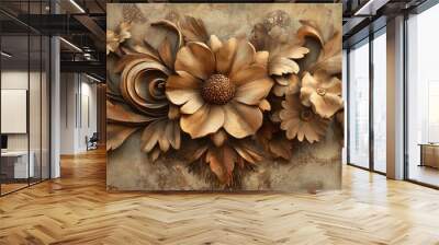 Vintage mural artwork for decorative wallpaper design Wall mural