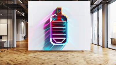 A high-tech icon of a battery with a clean futuristic design and vibrant colors isolated on a white background with shadows Wall mural