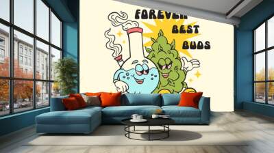 marijuana Bud and bong, T-shirt print, Best Buds Wall mural