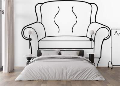 Minimalist Armchair Line Art Wall mural