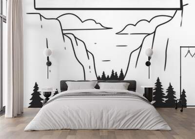 Vector Illustration of Canyon Trails Wall mural