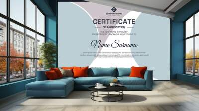 blue modern certificate for corporate companies and all types business and other sectors Wall mural