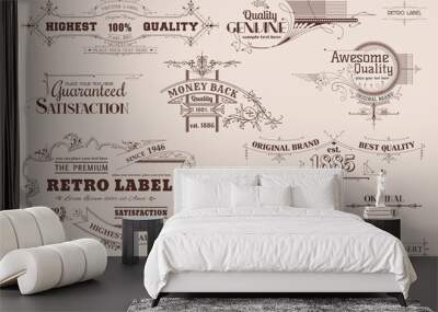 set of vintage stamps Wall mural