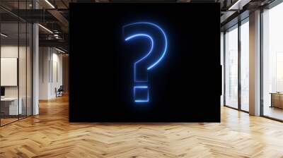 Glowing neon Question mark icon isolated .Asking icon illustration . Wall mural