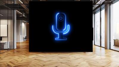 Glowing neon Speaker icon isolated . Wall mural