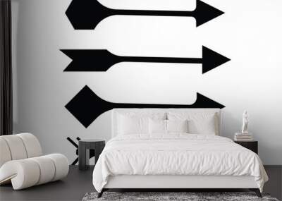 black bow arrow icon set vector Wall mural