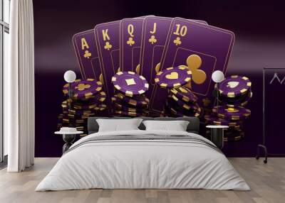 casino cards poker balckjack baccarat 3d render 3d rendering illustration  Wall mural