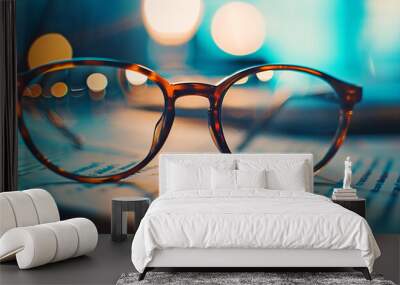 glasses on the table Wall mural