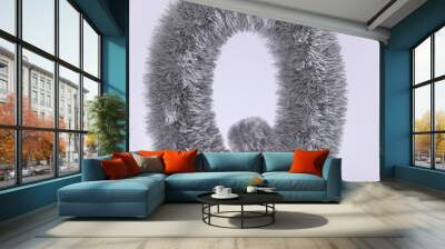 3d render of English alphabet in the form of fluffy letters. Letters with long pile Wall mural