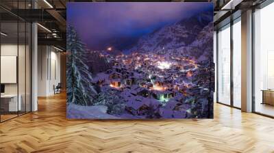 aerial view on zermatt valley and matterhorn peak Wall mural