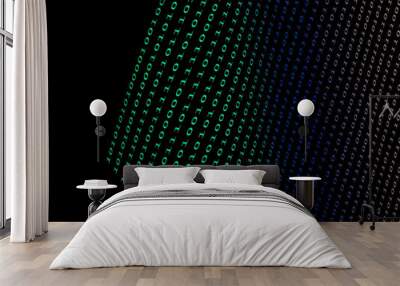 black binary  numbers Wall mural