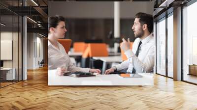 business couple working together on project Wall mural