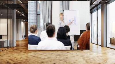 business woman giving presentation Wall mural