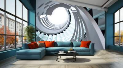 modern glass spiral staircase Wall mural