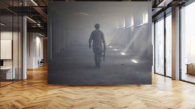 modern warfare soldier in urban environment Wall mural