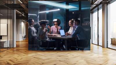 Multiethnic Business team using virtual reality headset Wall mural