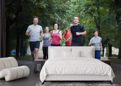 people group jogging Wall mural