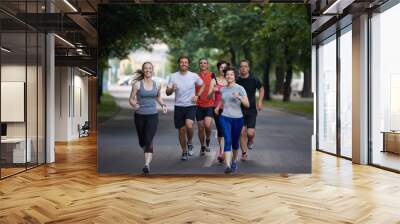 people group jogging Wall mural