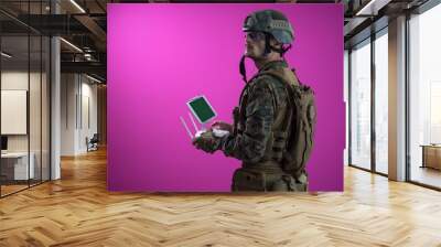 soldier drone technician Wall mural