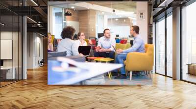 Startup Business Team At A Meeting at modern office building Wall mural