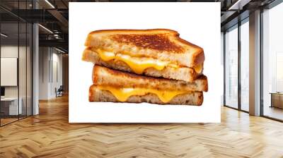 Cut grilled cheese sandwich isolated on a transparent background Wall mural