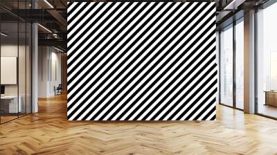 Stripes diagonal pattern. White on black. Vector illustration. Wall mural