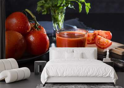 Image with tomato juice. Wall mural