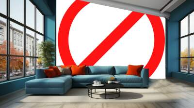 Ban sign red Wall mural