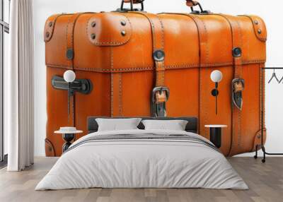 Vintage Leather Suitcase. Wall mural