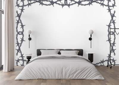 barbed wire frame vector Wall mural