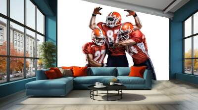 American football player in action white isolated Wall mural