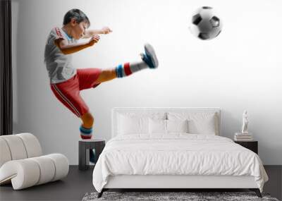 children soccer player in action isolated white background Wall mural