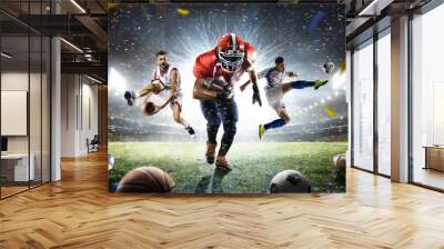 Multi sports proud players collage on grand arena Wall mural