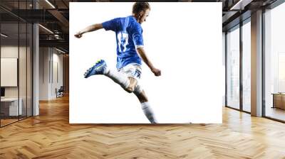 professional football soccer player in action isolated white background Wall mural