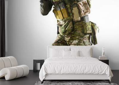 Soldier special forces isolated on the white background. Military concept of the future. Wall mural