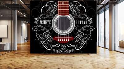 background with guitar Wall mural