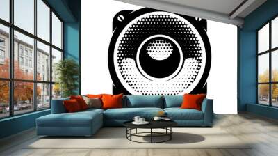 Stylish vector monochrome detailed illustration with speaker Wall mural