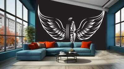 Vector template on motorcycle theme with calligraphic inscription Wall mural