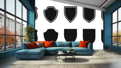 Shield icons set. Protect shield vectors Wall mural