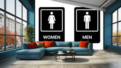 WC toilet icon. 
Man and woman sign Wall mural