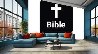 Bible, chris icon. Black vector graphics. Wall mural