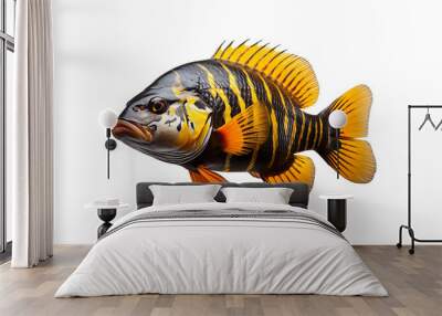 Oscar Fish on transparent background. Wall mural