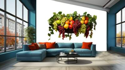 Set, collection of Hanging Fruit Basket isolated on transparent background. Wall mural