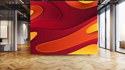 Fluid abstract background with colorful gradient. 2D illustration of modern movement. Vibrant colorful wavy texture wall. Creative and beautiful wallpaper design. Wall mural