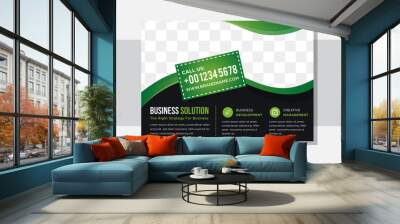 Green and Black color abstract corporate business flyer template, horizontal advertising business banner layout template gradient design, abstract cover header background template for digital website Wall mural