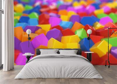 Abstract colorful hexagonal structure background - child kits decoration Wall mural