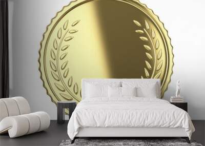 Golden medal render isolated with clipping path Wall mural